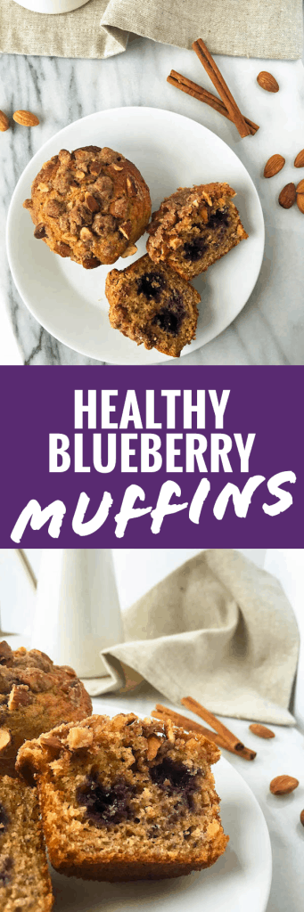 Bakery Style Whole Wheat Blueberry Muffins - Healthy and Delicious!