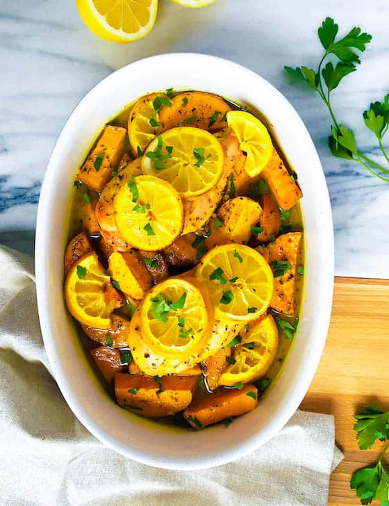 Healthy Lemon Chicken And Sweet Potatoes