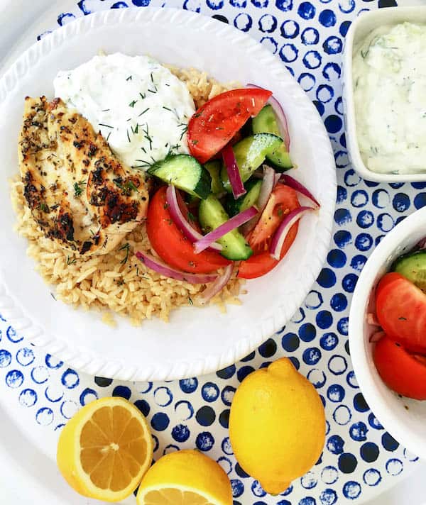 Greek Chicken Rice Bowl