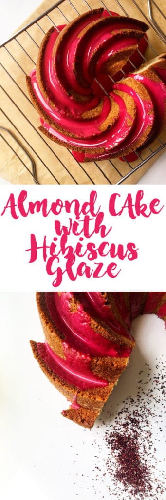 Almond Cake with Hibiscus Glaze