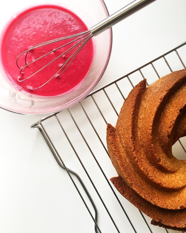 Almond Cake with Hibiscus Glaze 