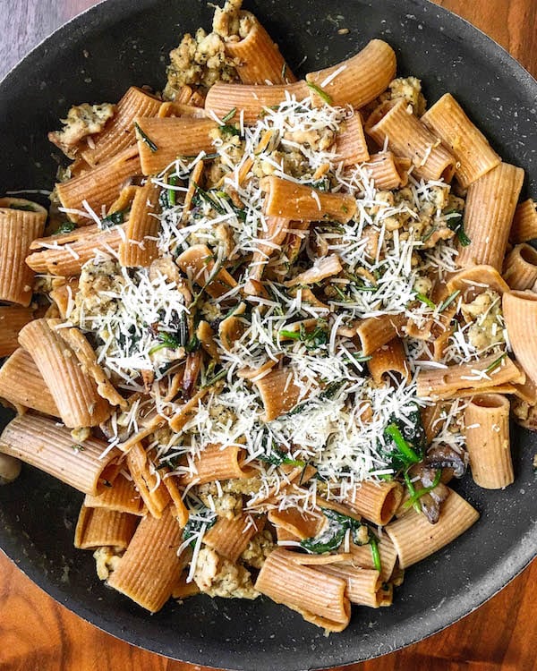 mushroom-spinach-sausage-pasta