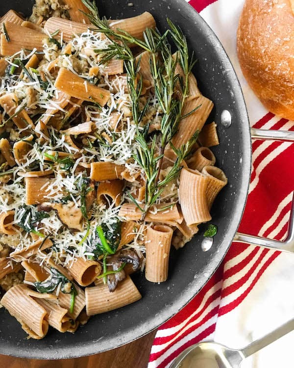 Mushroom, Sausage, and Spinach Pasta