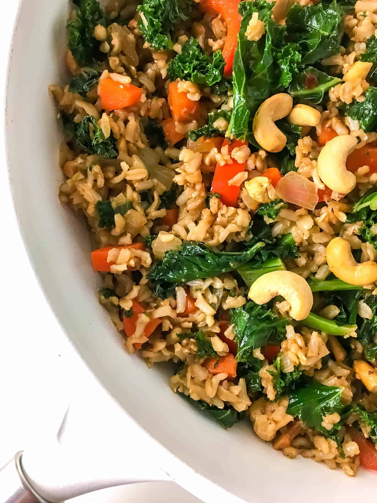 Kale and Roasted Cashew Fried Rice - Baked Ambrosia