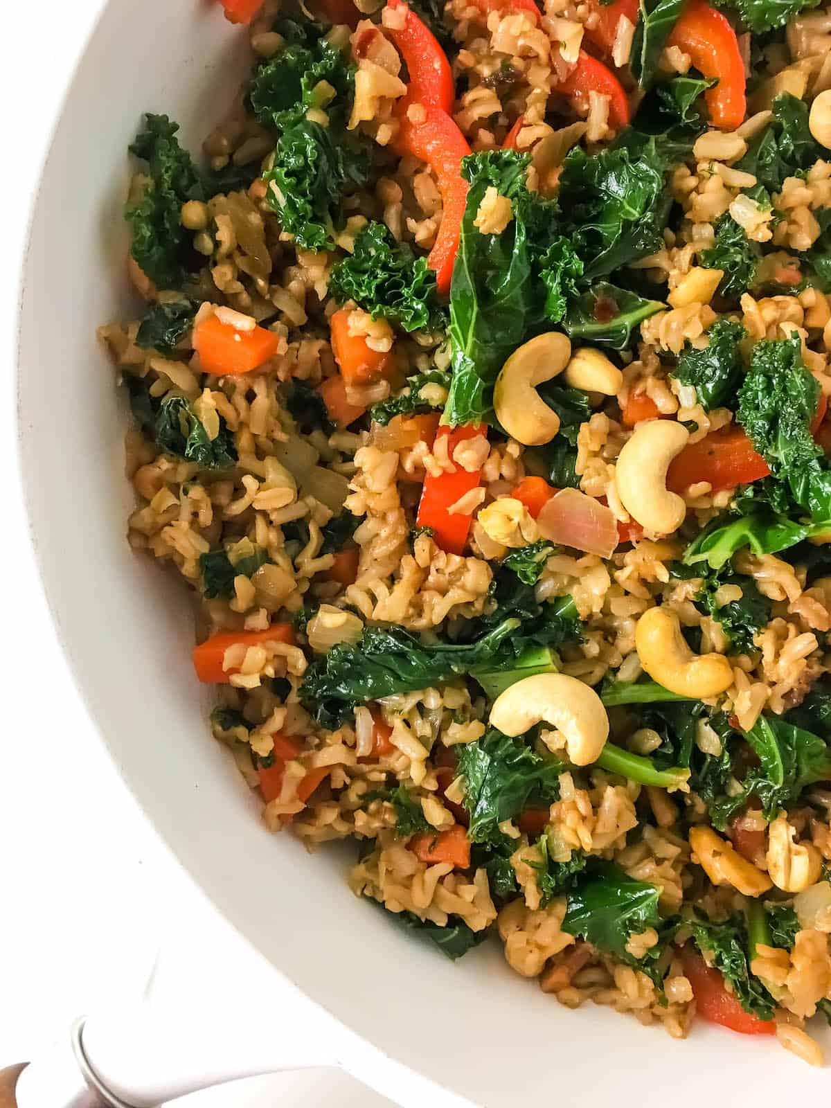 Kale Roasted Cashew Fried Rice - Baked Ambrosia