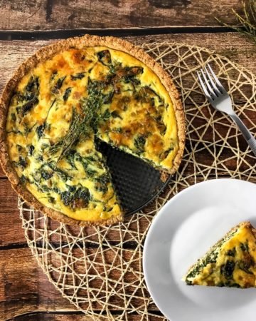 Spinach Quiche with Whole-Grain Crust - Baked Ambrosia