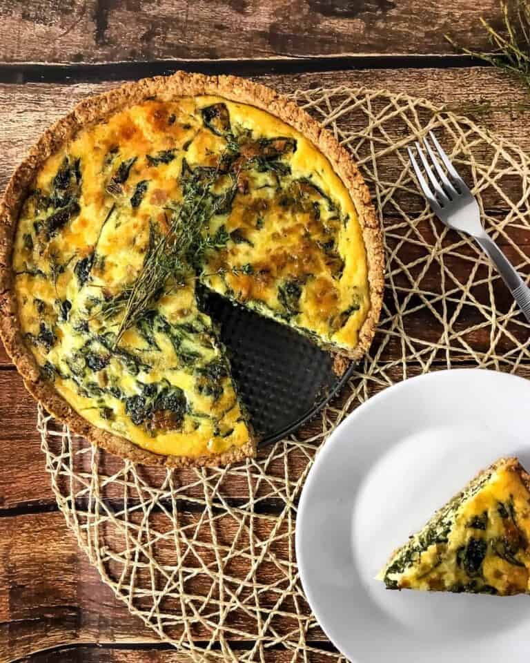 Spinach Quiche with Whole-Grain Crust