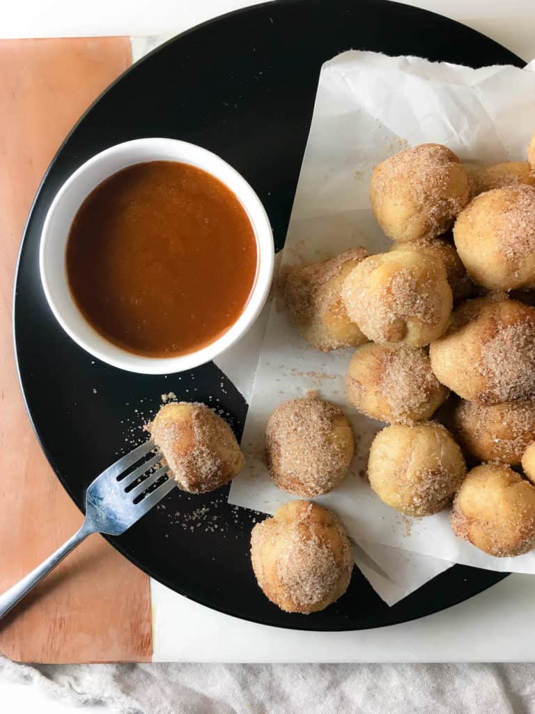 Baked Churro Bites with Dulce de Leche