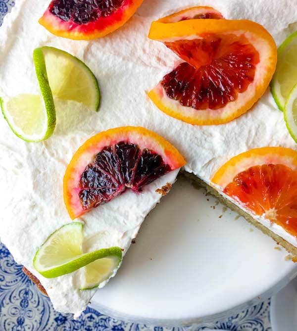 Boozy Blood Orange Margarita Cake 