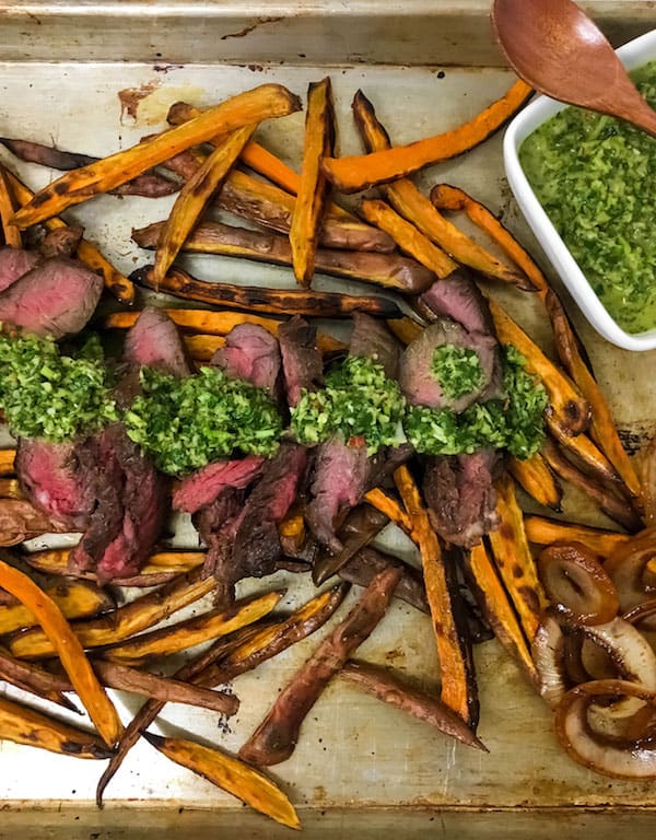 Chimichurri Steak Sweet Potatoes