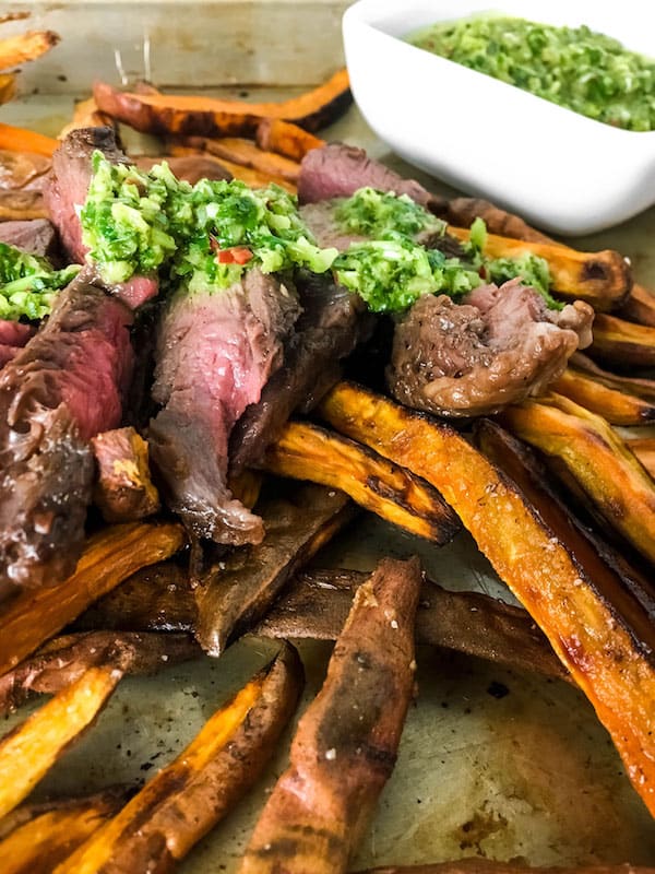 Chimichurri Steak Sweet Potatoes