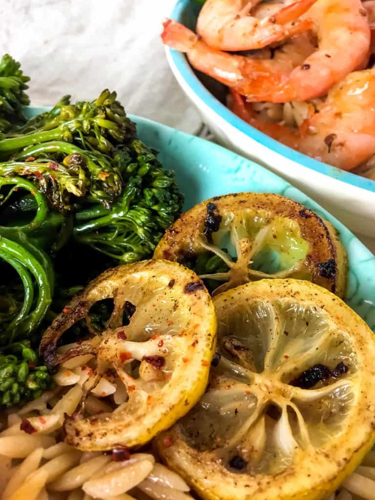 Lemon Broccolini Shrimp Orzo