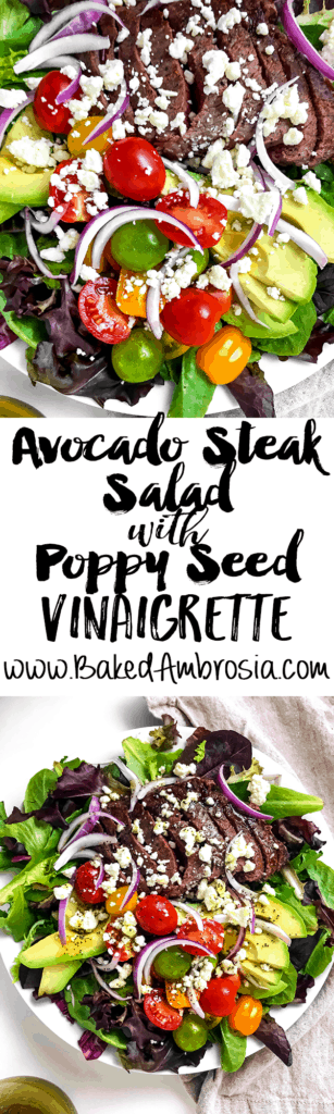 Avocado Steak Salad with Poppy Seed Vinaigrette