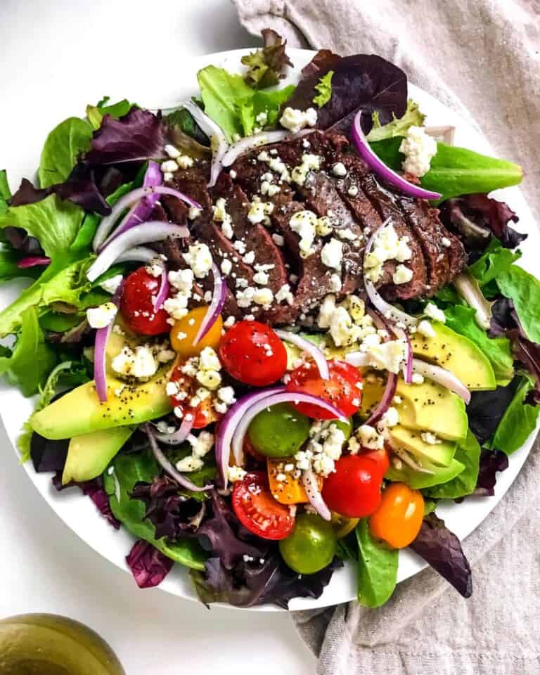 Avocado Steak Salad with Poppy Seed Vinaigrette