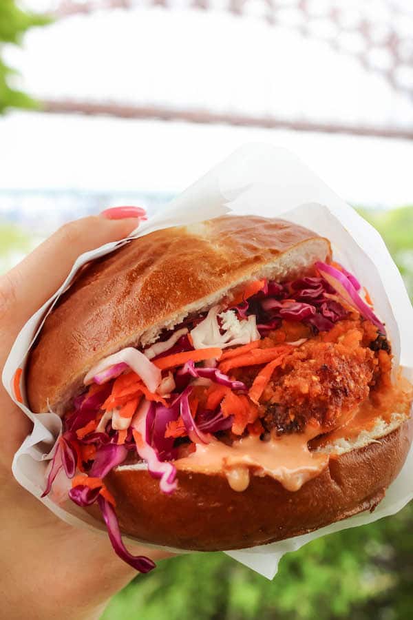 Healthier Oven Fried Buffalo Chicken Sandwich