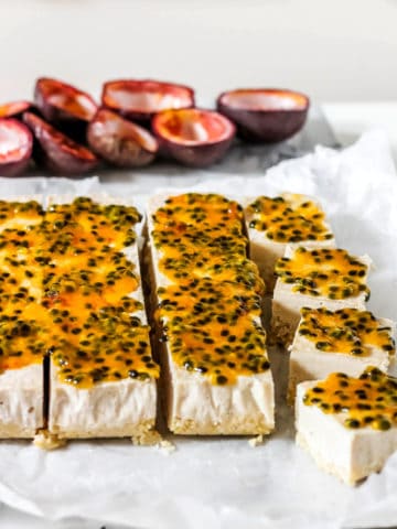 No Bake Coconut Passionfruit Bars Gluten Free Paleo Vegan