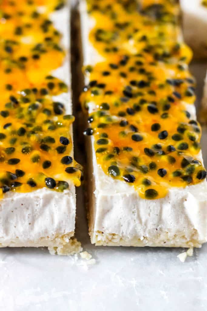 No Bake Coconut Passionfruit Bars Gluten Free Paleo Vegan