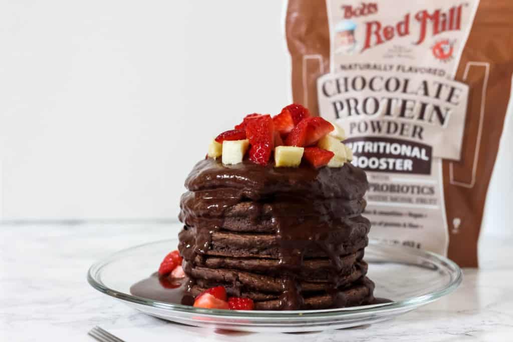 chocolate protein powder pancakes