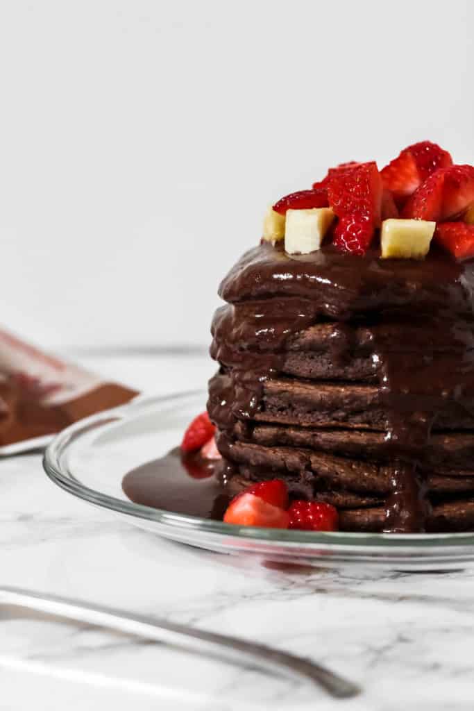 dairy free chocolate protein pancakes