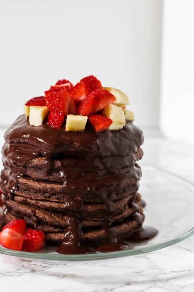 gluten free chocolate protein pancakes