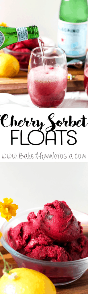 Cherry Sorbet Floats with San Pellegrino
