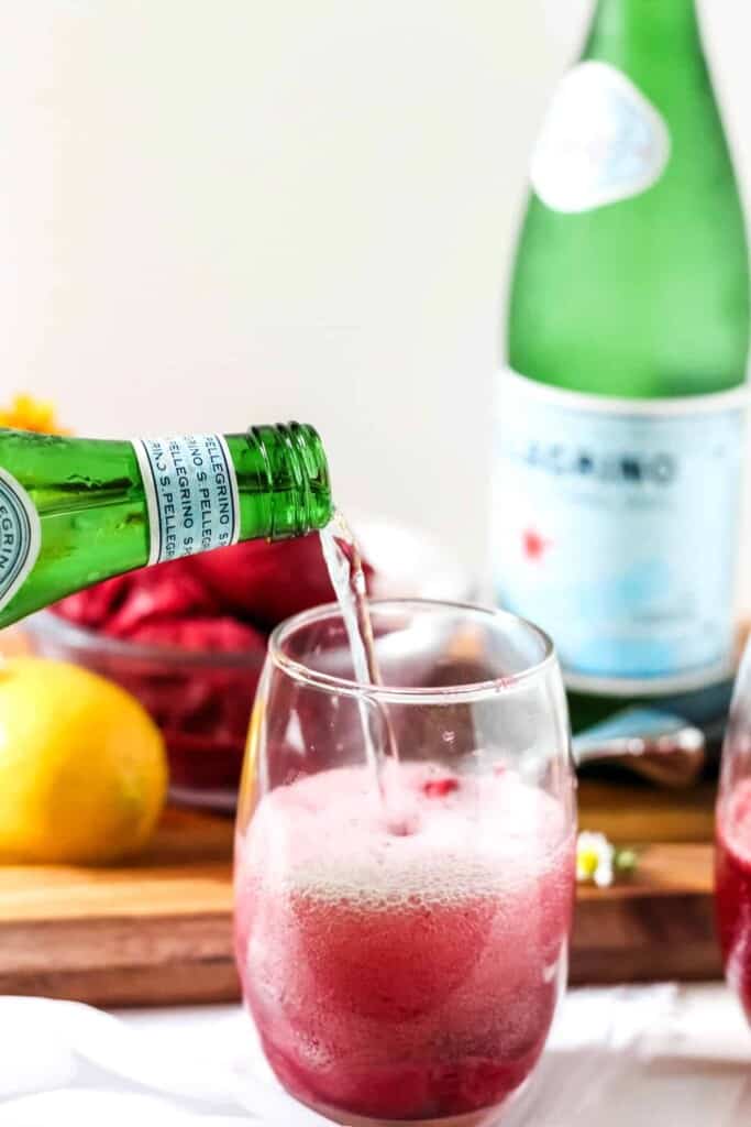 Cherry Sorbet Floats with San Pellegrino