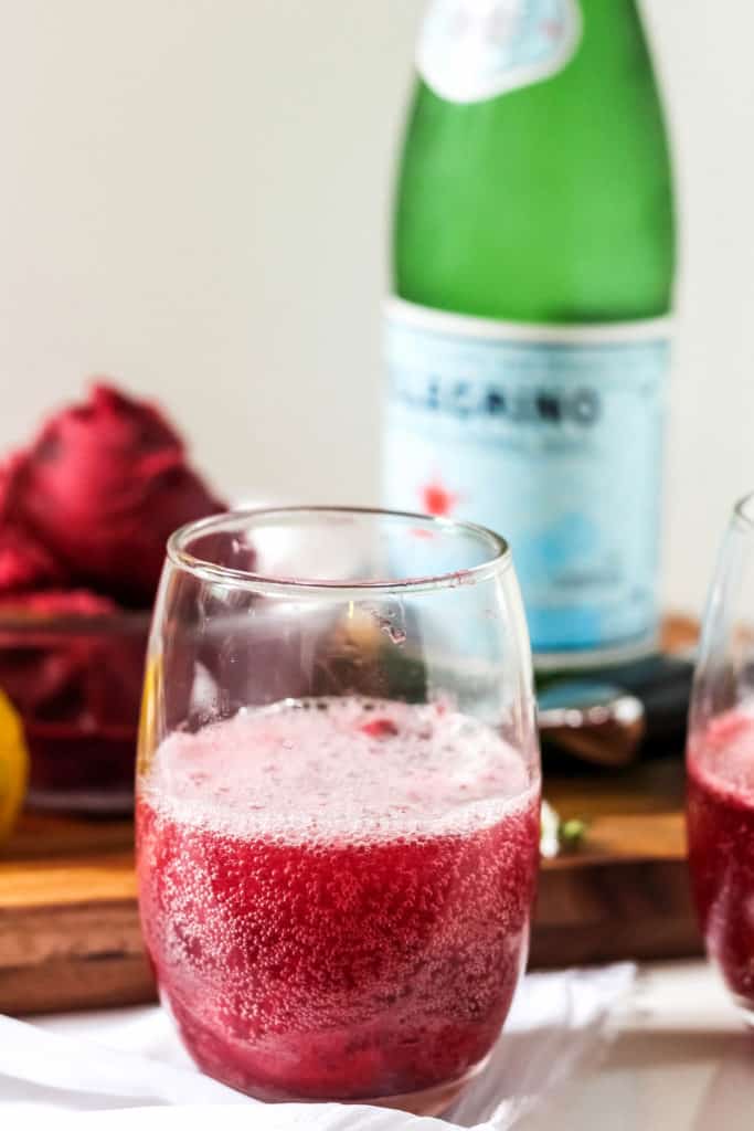 Cherry Sorbet Floats with San Pellegrino