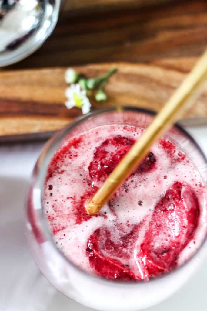 Cherry Sorbet Floats with San Pellegrino