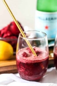 Cherry Sorbet Floats with San Pellegrino