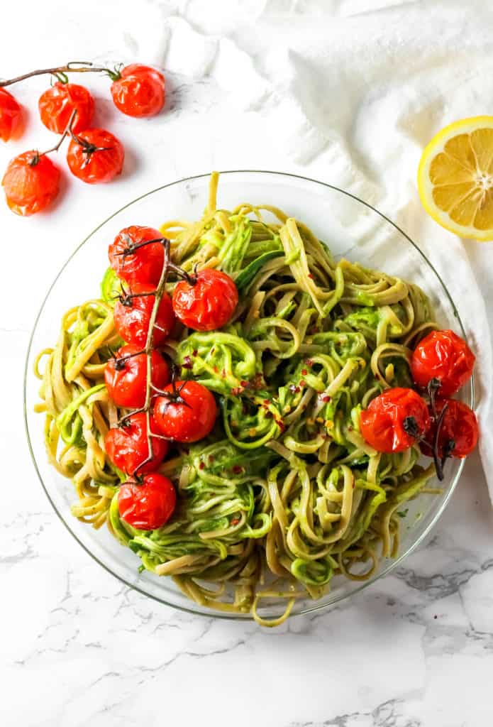 Green Goddess Zucchini Pasta Vegan