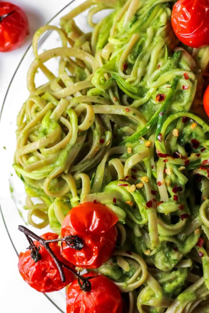 Green Goddess Zucchini Pasta Vegan
