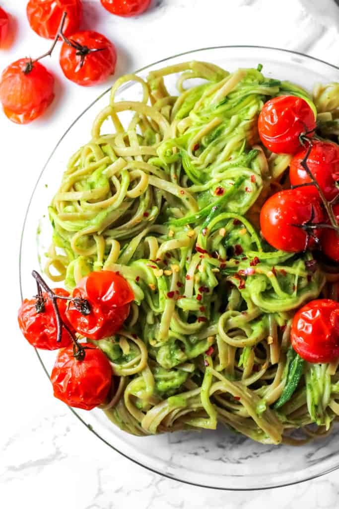 Green Goddess Zucchini Pasta Vegan