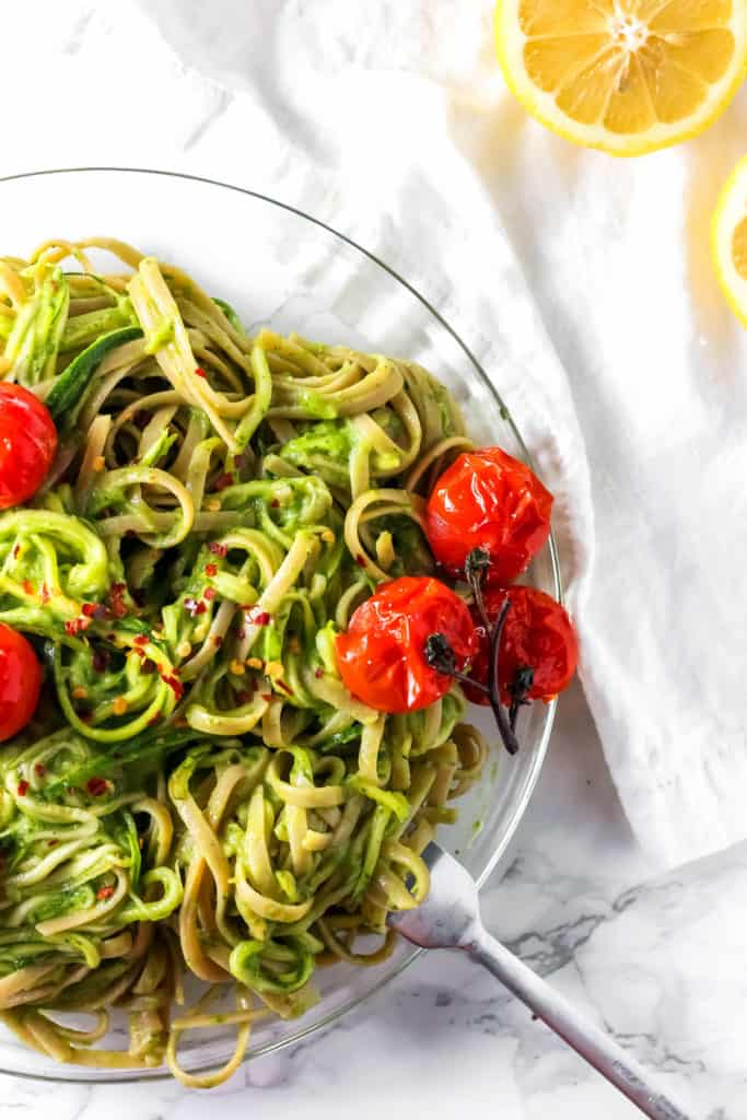 Green Goddess Zucchini Pasta Vegan