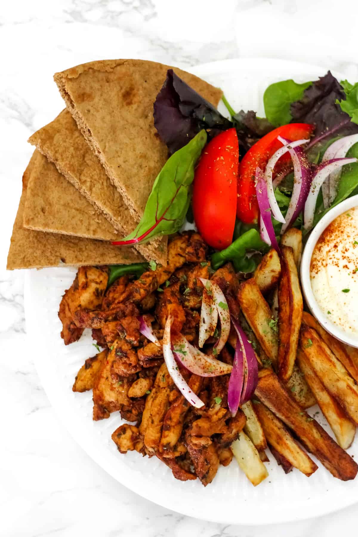 Healthy Greek Chicken Gyro Platter Baked Ambrosia