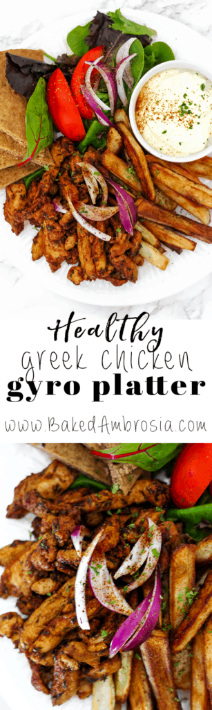 Healthy Greek Chicken Gyro Platter