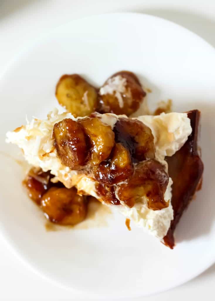 Banana Coconut Tres Leches Cake with Caramelized Bananas