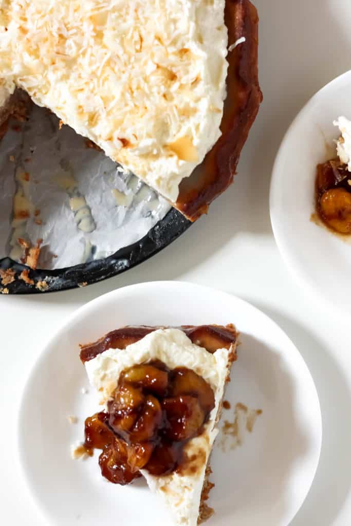 Banana Coconut Tres Leches Cake with Caramelized Bananas