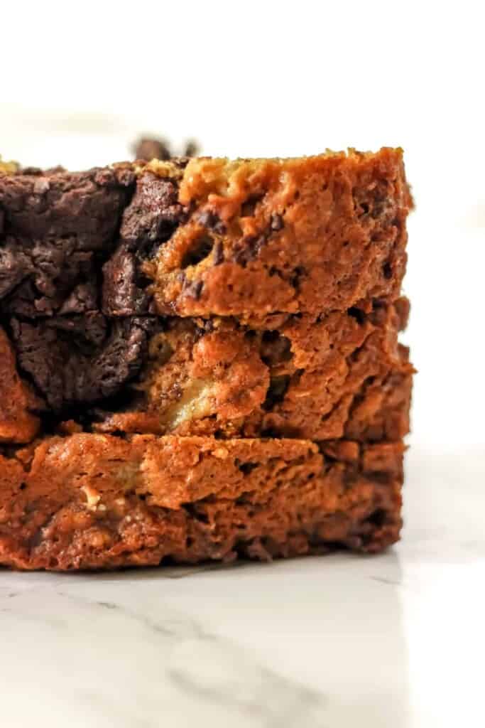 Banana Bread with a Dark Chocolate Center