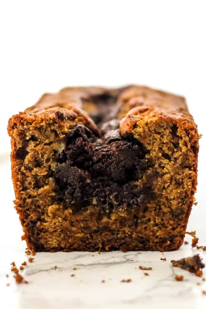 Banana Bread with a Dark Chocolate Center