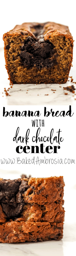 Banana Bread with a Dark Chocolate Center