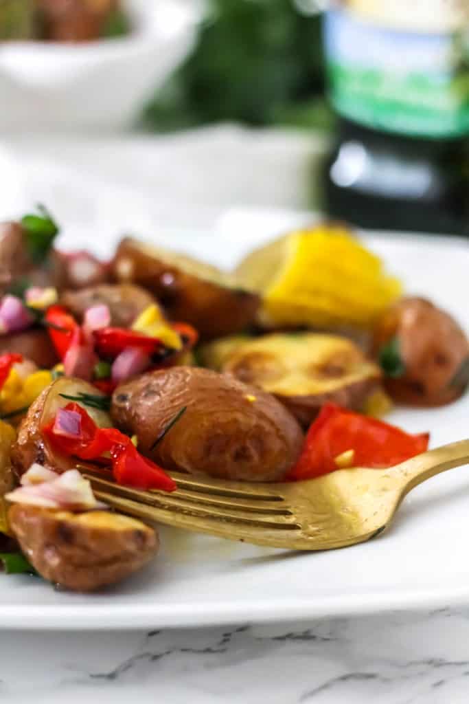 Roasted Corn and Potato Salad (no mayo!)