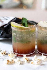 Autumn Honey Cinnamon Pear Mojito with Sea Salt and Pepper SkinnyPop Popcorn