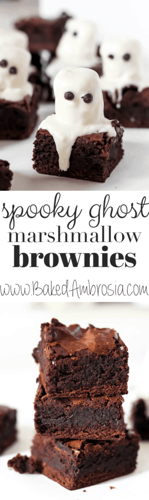 Spooky Ghost Marshmallow Brownies