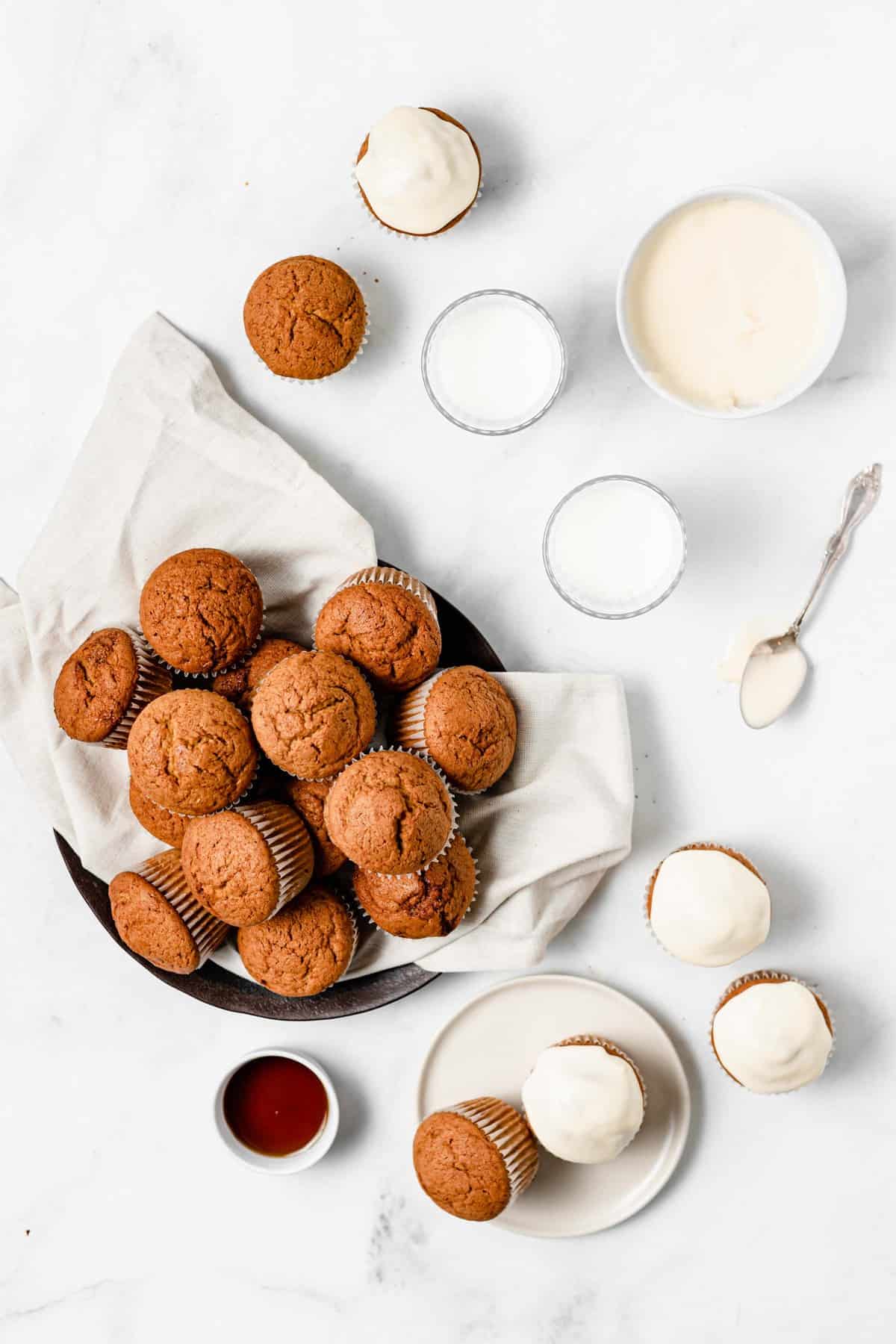 pumpkin muffins and maple glaze