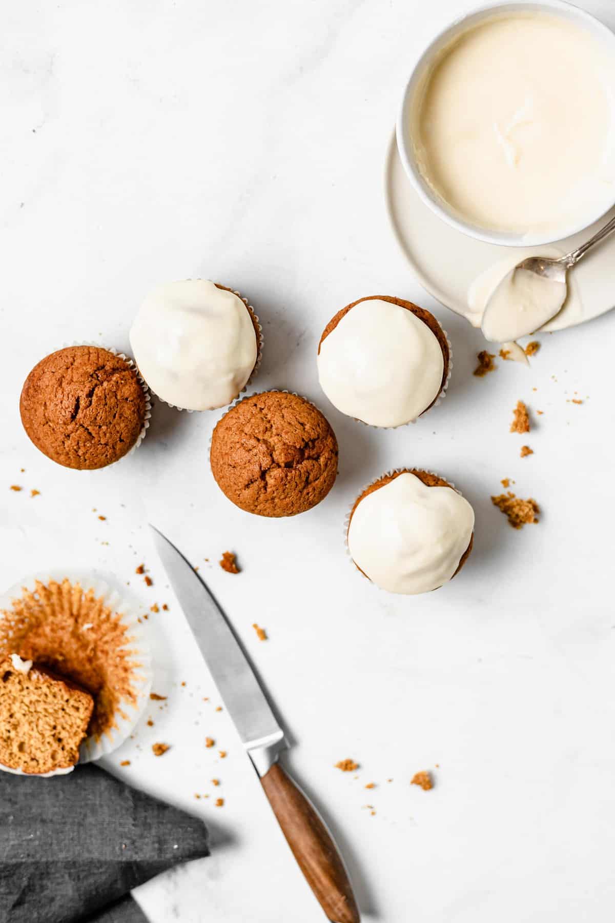 pumpkin muffins with maple glaze