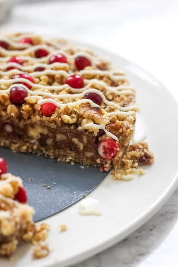 No-Bake Cranberry Walnut Tart (vegan, gluten free, Paleo)