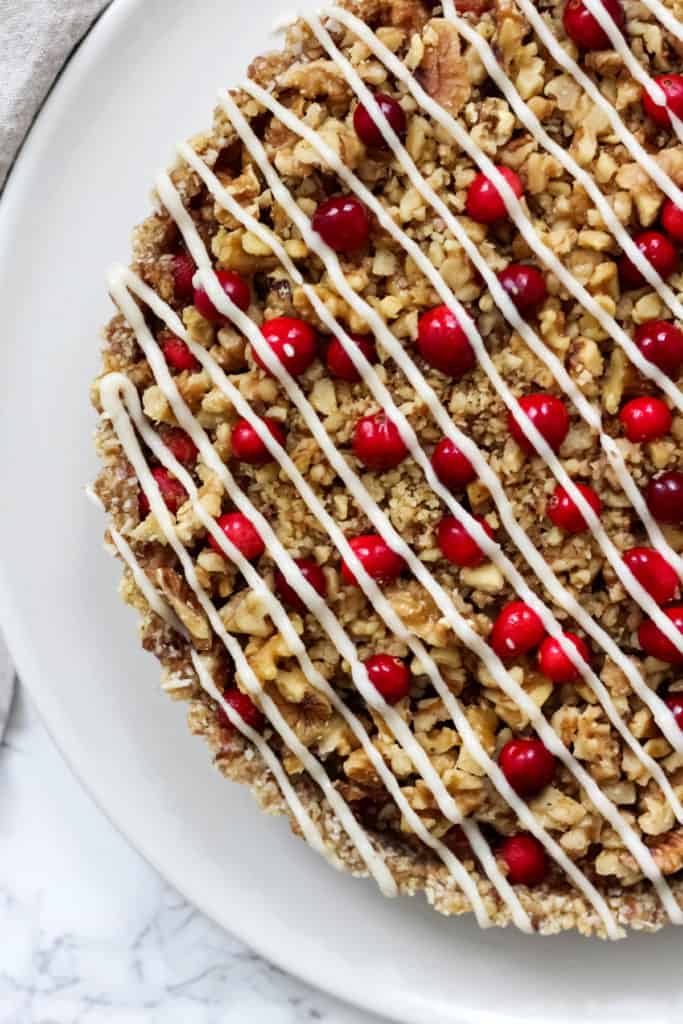 No-Bake Cranberry Walnut Tart (vegan, gluten free, Paleo)