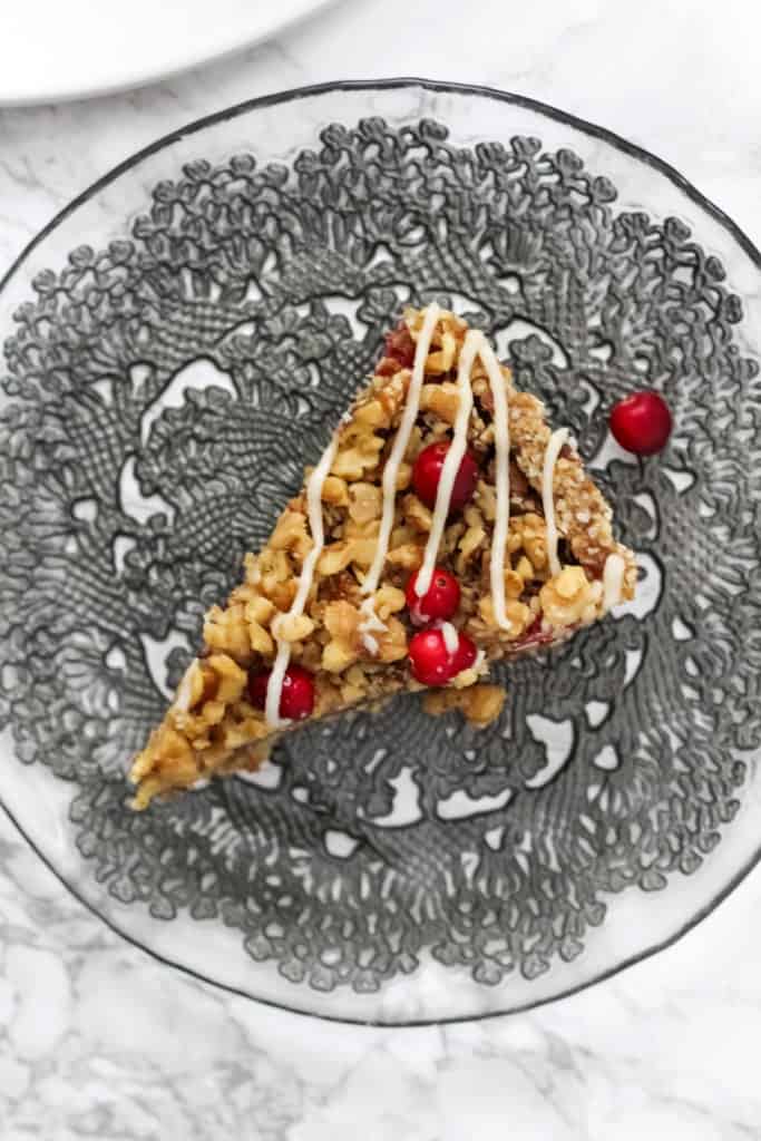 No-Bake Cranberry Walnut Tart (vegan, gluten free, Paleo)