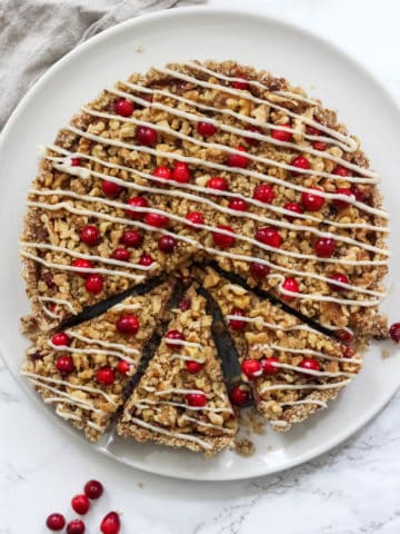 No-Bake Cranberry Walnut Tart (vegan, gluten free, Paleo)