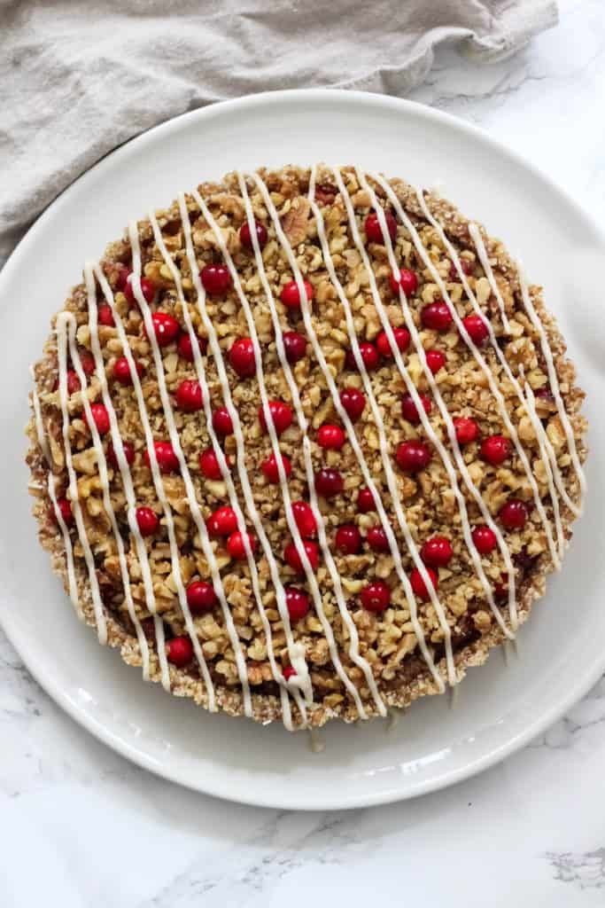 No-Bake Cranberry Walnut Tart (vegan, gluten free, Paleo)